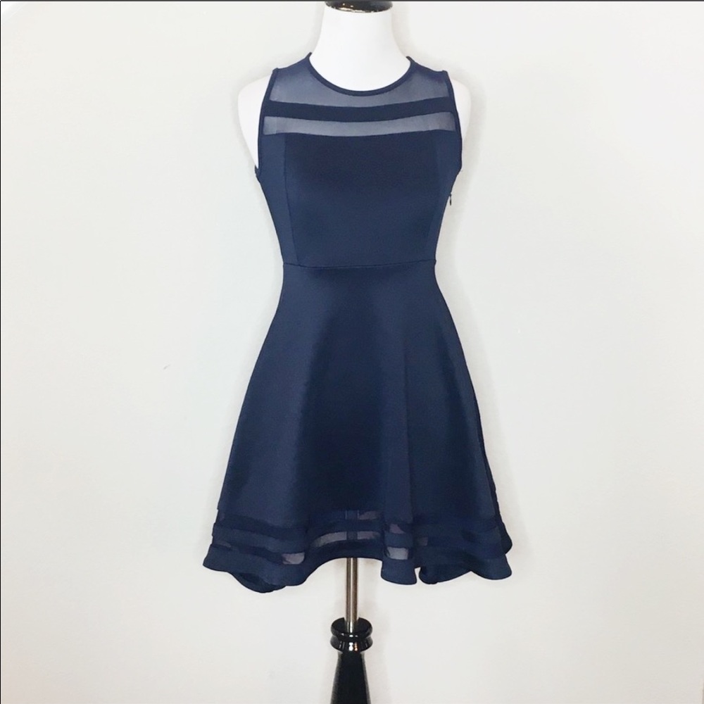 Lulu’s Final Stretch Navy Swirling Dress - Size XS